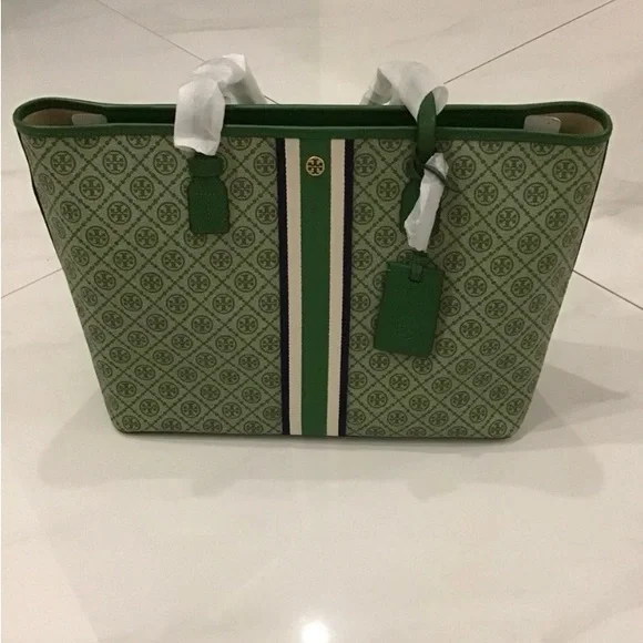 Tory Burch Green Patterned Tote - Picture 6 of 6